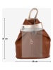 Mia Tomazzi Leren rugzak lichtbruin - (B)28 x (H)35 x (D)13 cm