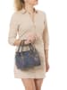 Mia Tomazzi Leren handtas "Gonfalone" blauw - (B)24 x (H)21 x (D)13 cm