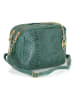Mia Tomazzi Leren schoudertas "Ortles" groen - (B)21 x (H)14 x (D)8 cm