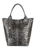 Mia Tomazzi Skórzany shopper bag "Barozzi" w kolorze szarym - 31 x 36 x 20 cm
