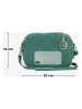 Mia Tomazzi Leren schoudertas groen - (B)23 x (H)16 x (D)11 cm
