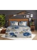 Good Morning Flanellen beddengoedset "Gabin" blauw/wit