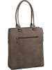 Burkely Leder-Henkeltasche "Casual Carly" in Grau - (B)33,5 x (H)39 x (T)12 cm