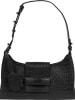 Burkely Leder-Schultertasche "Casual Carly" in Schwarz - (B)24 x (H)13 x (T)6 cm