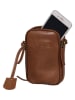 Burkely Leder-Umhängetasche "Natural Norah" in Hellbraun - (B)13 x (H)19 x (T)5 cm