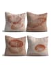 Allure 4er-Set: Kissenhüllen in Beige/ Creme/ Rosa
