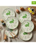 Allure 6-delige set: dinerborden wit/groen - Ø 25,5 cm