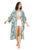 Aller Simplement Kimono in Türkis/ Rot