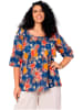 Aller Simplement Bluse in Dunkelblau/ Orange