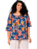 Aller Simplement Bluse in Dunkelblau/ Orange