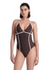 Arena Badeanzug in Dunkelbraun/ Weiß