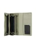 Bellicci Leren portemonnee "Calvina" groen - (B)19 x (H)10 x (D)3 cm