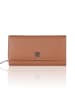 Bellicci Leren portemonnee "Calvina" lichtbruin - (B)19 x (H)10 x (D)3 cm