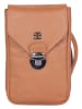 Bellicci Leder-Handytasche "Caprice" in Hellbraun - (B)12 x (H)18 x (T)4 cm