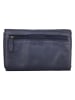 Bellicci Leren portemonnee "Cher" donkerblauw - (B)16 x (H)10,5 x (D)4 cm