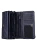 Bellicci Leren portemonnee "Cher" donkerblauw - (B)16 x (H)10,5 x (D)4 cm