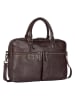 Bellicci Leren handtas "Chase" donkerbruin - (B)39 x (H)27 x (D)10 cm
