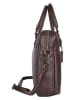 Bellicci Leren handtas "Chase" donkerbruin - (B)39 x (H)27 x (D)10 cm