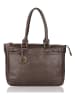 Bellicci Leren schoudertas "Chelsea" donkerbruin - (B)34 x (H)29,5 x (D)10 cm