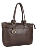 Bellicci Leren schoudertas "Chelsea" donkerbruin - (B)34 x (H)29,5 x (D)10 cm