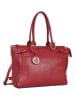 Bellicci Leren schoudertas "Chelsea" rood - (B)34 x (H)29,5 x (D)10 cm