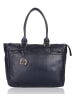 Bellicci Leren schoudertas "Chelsea" donkerblauw - (B)34 x (H)29,5 x (D)10 cm