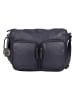 Bellicci Leren schoudertas "Crisanta" donkerblauw - (B)30 x (H)22 x (D)10 cm