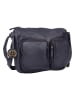 Bellicci Leren schoudertas "Crisanta" donkerblauw - (B)30 x (H)22 x (D)10 cm