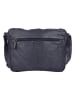 Bellicci Leren schoudertas "Crisanta" donkerblauw - (B)30 x (H)22 x (D)10 cm