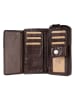 Bellicci Leder-Geldbörse in Braun - (B)18 x (H)9,5 x (T)3,5 cm