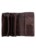 Bellicci Leren portemonnee "Eliza" donkerbruin - (B)18 x (H)9 x (D)4,5 cm