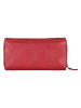 Bellicci Leren portemonnee "Eliza" rood - (B)18 x (H)9 x (D)4,5 cm