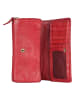 Bellicci Leren portemonnee "Eliza" rood - (B)18 x (H)9 x (D)4,5 cm