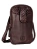 Bellicci Leder-Handytasche "Emberly" in Dunkelbraun - (B)11 x (H)18,5 x (T)2,5 cm