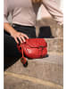 Bellicci Leren schoudertas "Esme" rood - (B)18 x (H)16 x (D)6 cm