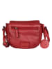 Bellicci Leren schoudertas "Esme" rood - (B)18 x (H)16 x (D)6 cm