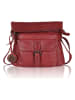 Bellicci Leren schoudertas "Eva" rood - (B)34 x (H)29 x (D)4,5 cm
