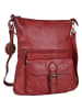 Bellicci Leren schoudertas "Eva" rood - (B)34 x (H)29 x (D)4,5 cm