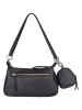 Bellicci Leder-Schultertasche "Kalie" in Schwarz - (B)24 x (H)13,5 x (T)10 cm