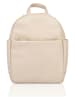Bellicci Leren rugzak "Kassidy" beige - (B)23 x (H)29,5 x (D)8,5 cm