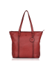 Bellicci Leren schoudertas "Kayden" rood - (B)35 x (H)44 x (D)12 cm