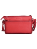 Bellicci Leren schoudertas "Kore" rood - (B)21 x (H)14 x (D)2,5 cm