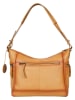 Bellicci Leder-Schultertasche "Kristiana" in Gelb - (B)40 x (H)27 x (T)8 cm