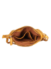 Bellicci Leren schoudertas "Pamila" mosterdgeel - (B)23 x (H)24 x (D)8 cm