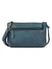Bellicci Leren schoudertas "Palmer" petrol - (B)23 x (H)15 x (D)4 cm