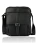 Bellicci Leder-Umhängetasche "Karl" in Schwarz - (B)24 x (H)27 x (T)8,5 cm