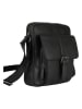 Bellicci Leder-Umhängetasche "Karl" in Schwarz - (B)24 x (H)27 x (T)8,5 cm