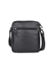 Bellicci Leren schoudertas "Oswald" zwart - (B)20 x (H)22 x (D)5 cm