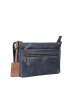 Bellicci Leren schoudertas "Trudy" donkerblauw - (B)26 x (H)18 x (D)4 cm