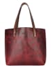 WEZBEY Leder-Schultertasche "Juana" in Bordeaux - (B)39 x (H)35 x (T)13 cm